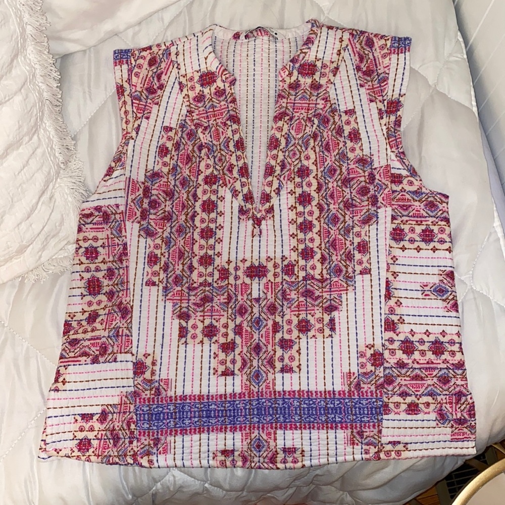 Zara Printed Quilt Vest & Zara Printed Quilt Shorts Set
